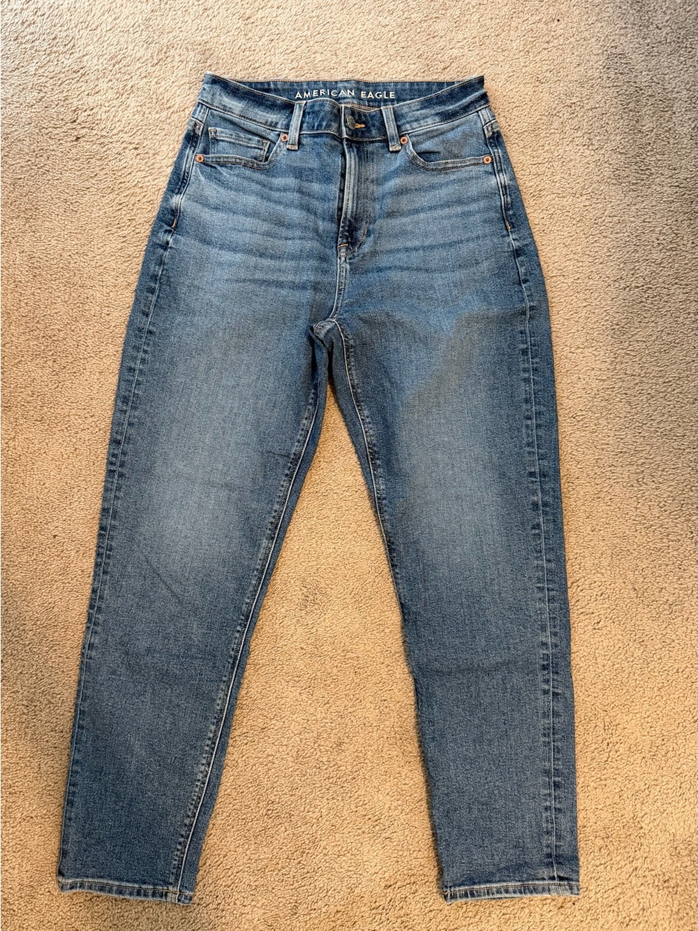 American Eagle Outfitters High-Rise Slim Jeans in Medium Blue Wash